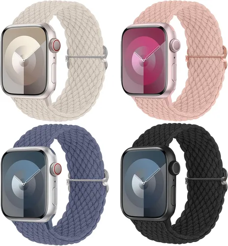Delidigi Correas elásticas compatibles para Apple Watch de 40 mm, 38 mm, 41 mm, 42 mm, 44 mm, 45 mm, 46 mm, 49 mm, correas de nailon trenzadas para