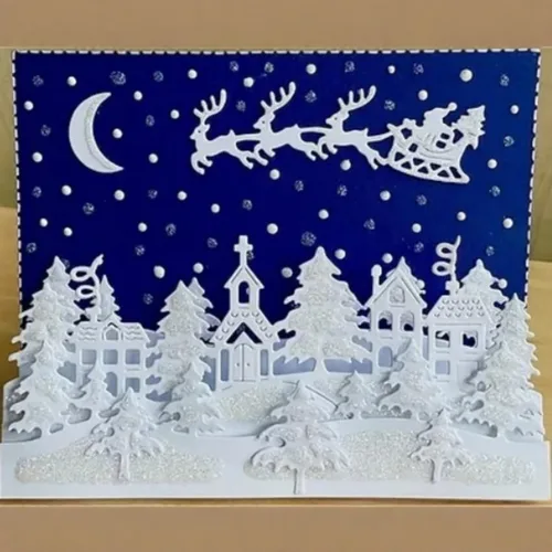 Miniatura 15 de Troqueles para álbum de recortes, troqueles de metal de Navidad para hacer tarjetas, plantilla de perforación para manualidades de papel, plantillas