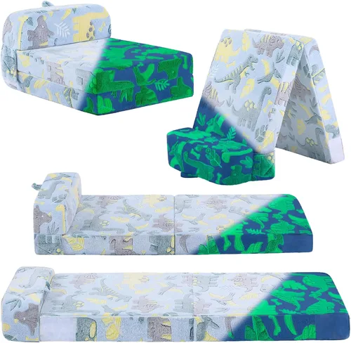 Miniatura 10 de Tiita Sofá cama plegable para niños, sofá cama plegable con funda extraíble, futón para niños, cama plegable para habitación de niños, sala