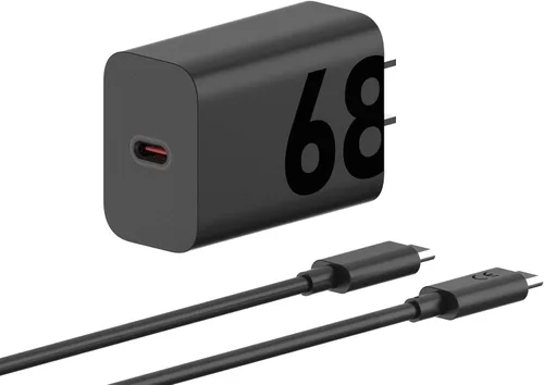 Motorola TurboPower - Cargador de pared USB-C de 68 W + cable de 3.3 pies de 6.5 amperios, más rápido para Moto G Stylus (2025), Motorola Razr+