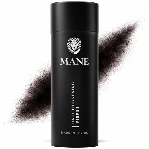 Mane Fibras de construcción del cabello para mujeres y hombres, para cabello fino y delgado, peinado más grueso y completo, oculta las manchas Negro