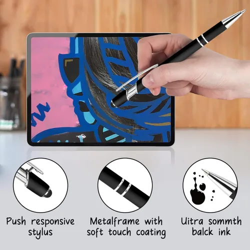 Miniatura 4 de Bolígrafo personalizado, 12 unidades, a granel, bolígrafo personalizado con logotipo de mensaje de nombre comercial grabado, lápiz digital de tinta