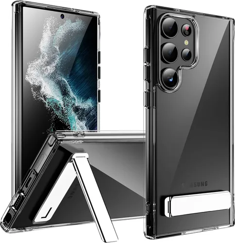 Miniatura 15 de CEDO - Funda con soporte para Samsung Galaxy S22 Ultra, ajustable en 3 direcciones con soporte de metal, parachoques a prueba de golpes de grado