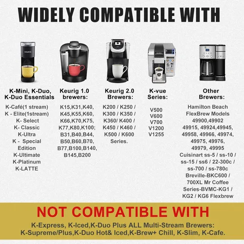Miniatura 2 de K Cups reutilizables para K-eurig, paquete de 8 K Cups de cápsulas de café reutilizables, K Cup reutilizable universal para K-eurig 1.0 y 2.0