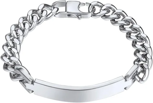 PROSTEEL Pulsera personalizada para hombres y mujeres, con fecha de nombre, con grabado inicial y cita de inicial, pulseras de identificación de