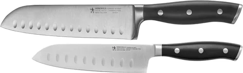 Miniatura 5 de Henckels Cuchillo Santoku Forged Accent de 7 pulgadas con Filo Hueco, Negro