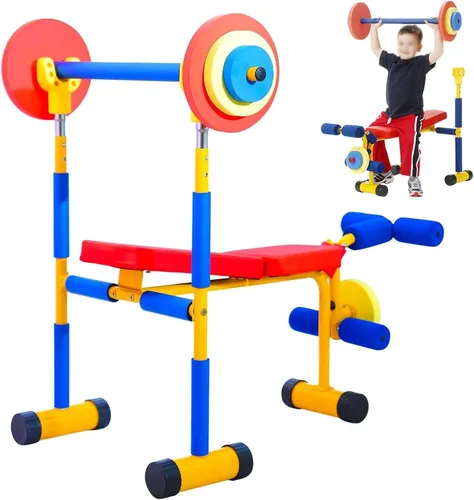 Fun and Fitness Equipo de bicicleta estática para niños, equipo de ejercicio ajustable para niños y fitness, equipo de entrenamiento para niños