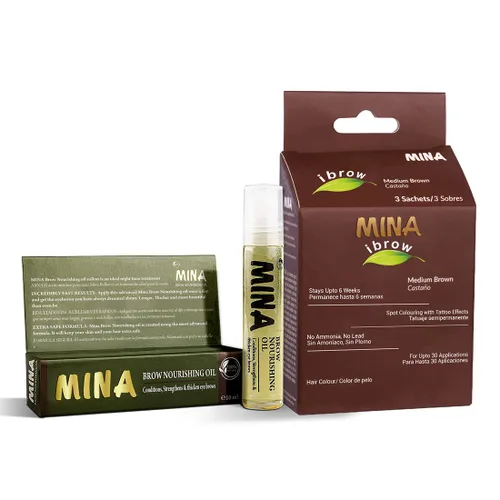 Miniatura 17 de MINA iBrow Kit de Color de Henna Profesional para Cabello con Paquete Combinado de Pincel Cubre Cabello Canoso - Dura hasta 6 semanas Sin