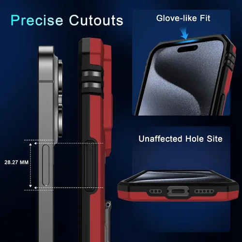 Miniatura 30 de DEERLAMN Funda para iPhone Xs Max con funda deslizante para cámara + protector de pantalla, soporte giratorio de anillo de grado militar a prueba