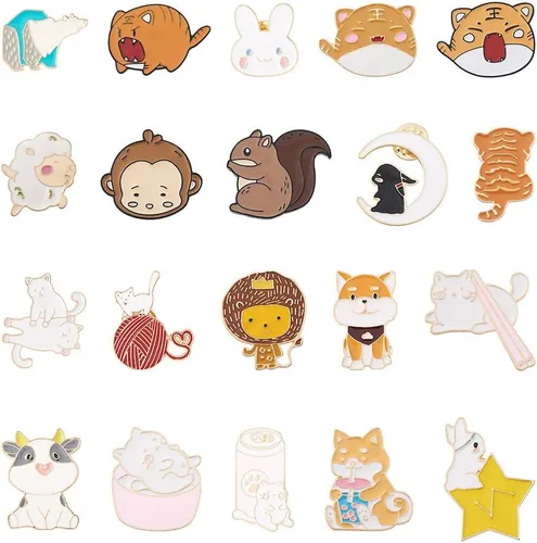 Miniatura 74 de Pandahall - Broches esmaltados de aleación con varios temas, broche de solapa, juego de pines esmaltados
