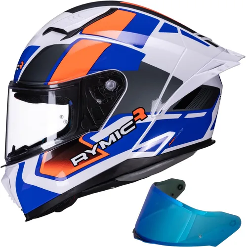 Miniatura 5 de SR6 Casco de motocicleta de cara completa, equipado con viseras transparentes y multicolor aprobado por DOT Casco de carreras callejeras