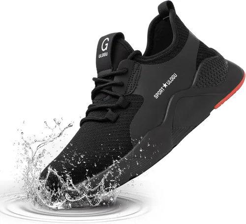 Zapatos de punta de acero impermeables para hombres y mujeres, zapatos de trabajo ligeros, zapatillas de seguridad cómodas a prueba de pinchazos,
