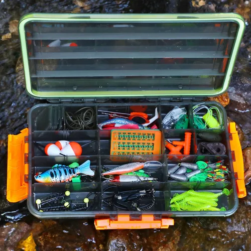Miniatura 8 de Sougayilang Cajas de aparejos de pesca - 3600 3700 caja organizadora de almacenamiento de plástico con divisores extraíbles - Almacenamiento
