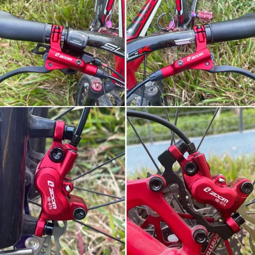 Miniatura 6 de JFOYH zoom HB876 Juego de Frenos Hidráulicos de Disco de 4 Pistones Pre-Lleno para Bicicleta de Montaña, Kit de Frenos de Disco de Bicicleta