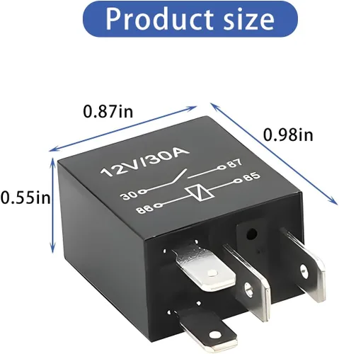Miniatura 2 de Relé de Coche de 4 Pines 12V 30A, Relé de Arranque Impermeable Multiusos para Motor, Accesorios de Repuesto Eléctricos Automotrices Estándar