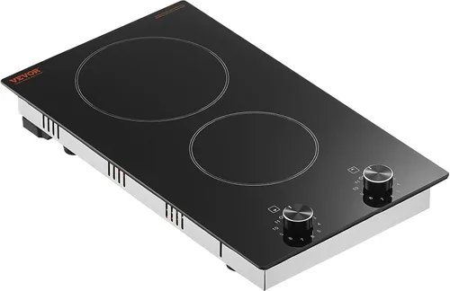 Miniatura 10 de VEVOR Electric Cooktop, 12 inch 2 Burners Built-in Electric Stove Top, 3000W Ceramic Top Radiant Cooktop, with 11 Heat Levels, Glass Panel, Knob