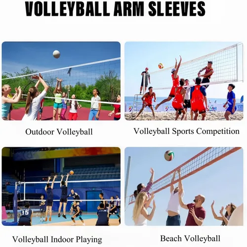 Miniatura 5 de Mangas de brazo de voleibol con almohadilla de antebrazo y orificio para el pulgar, funda para antebrazo para proteger el golpe de pelota, picadura