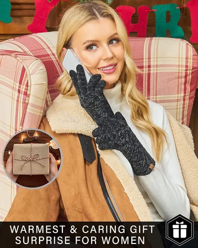 Miniatura 6 de FZ FANTASTIC ZONE Womens Winter Touchscreen Gloves for Cold Weather, Chenille Warm Knit Gloves