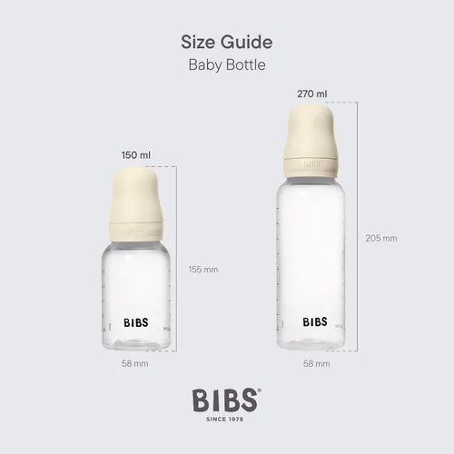 Miniatura 3 de BIBS Biberón para bebé 5 oz / 150 ml de goma natural de látex con pezón - Anti-cólico, libre de BPA, pezón redondo, flujo lento, ligero y fácil