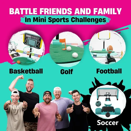 Miniatura 3 de Dude Perfect Juego de mesa, juegos de mesa familiares desafiantes y competitivos para 2 a 5 jugadores, juegos de mesa deportivos ideales para noches