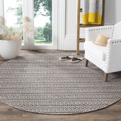 Miniatura 18 de SAFAVIEH Colección Montauk - Alfombra decorativa de 3 x 5 pies, color marfil y negro, hecha a mano de algodón estilo bohemio rural, ideal para zonas