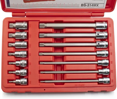 Miniatura 4 de Genius Tools Juego de llaves de vaso cuadrado triple de 14 piezas 3/8" Dr. BS-314MX