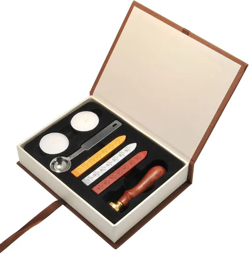 Miniatura 5 de Juego de sellos de cera con diseño del Árbol de la Vida, Yoption, juego clásico vintage de sellos de cera, caja de regalo con sellos retro