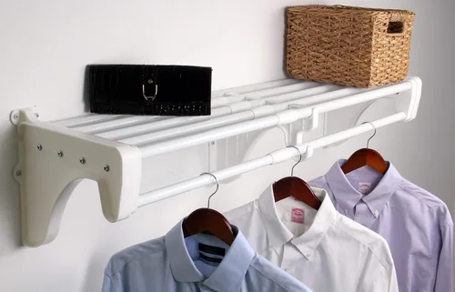 Miniatura 11 de EZ Shelf - Barra y estante de armario expandible de 65.3 a 120 pulgadas - Capacidad de 200 libras - Rápida - Estantes de armario de instalación