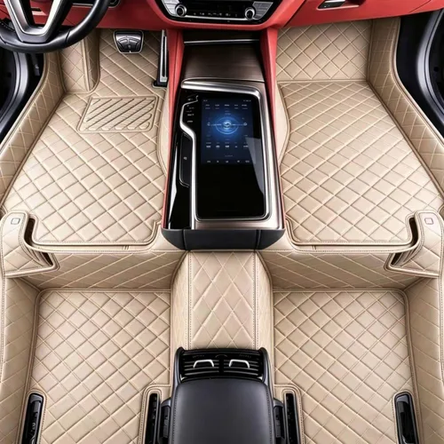 Miniatura 16 de Alfombrillas de cuero personalizadas para todo tipo de clima, revestimientos para el suelo de automóviles, SUV, camiones, juego de tapetes Azul