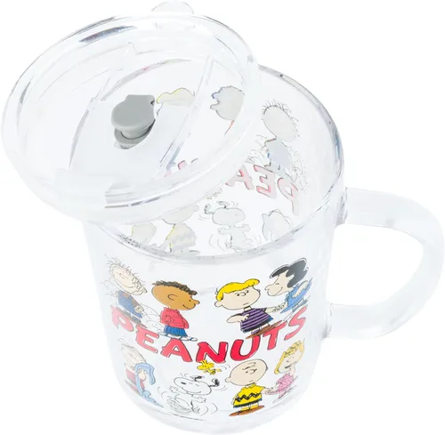 Miniatura 4 de Taza de viaje de vidrio con cierre deslizante y asa de Silver Buffalo Peanuts con Charlie Brown, Snoopy, Woodstock, Sally, Lucy, Linus, Schroeder