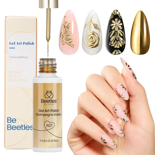 Miniatura 10 de Beetles - Esmalte de uñas en gel 3D, 3 en 1, esmalte de uñas transparente sin limpiar, pegamento para arte de uñas con diamantes de imitación