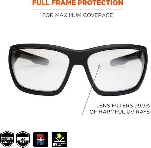 Miniatura 2 de Ergodyne 57000 Skullerz Baldr - Gafas de seguridad, montura negra, lente transparente