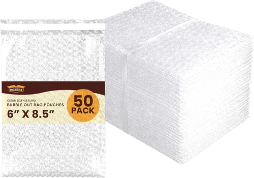 Miniatura 11 de The Boxery 3x5" Clear Self-Sealing Bubble Out Bag Pouches -50 Pack- Bubble Cushion Wrap Bags for Packing, Storage, Moving, and Shipping fragile items