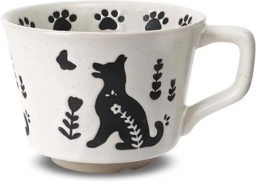 Miniatura 8 de Ceramic Coffee Mug, 11 oz Small Novelty Unique Teacup with Handle, Stoneware Cup for Tea Mocha Latte Cappuccino (Cat)