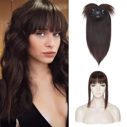 Miniatura 18 de Benehair 150% seda hecha a mano densidad base 100% Remy cabello humano para mujeres con flequillo clip en piezas de cabello con clip con ligera Gris