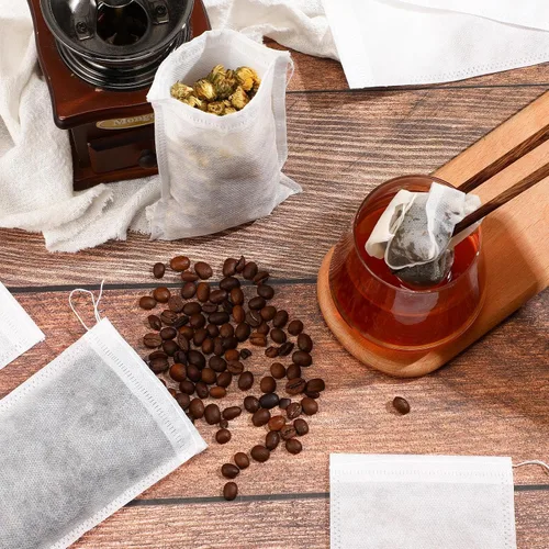 Miniatura 6 de Newwiee 400 bolsas de filtro de té, bolsas de té grandes de 4 x 6 pulgadas, desechables vacías para café suelto, malla de café frío, bolsa de filtro