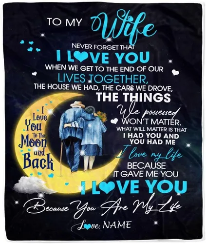 Miniatura 36 de Manta personalizada con texto en inglés «To My Wife from Husband When I Tell You I Love You Wife», manta de forro polar personalizada