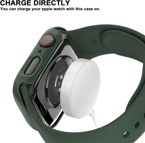 Miniatura 5 de Rontion - Paquete de 6 fundas de policarbonato duro con protector de pantalla de vidrio templado compatible con Apple Watch Series 9 8 7 de 45 mm
