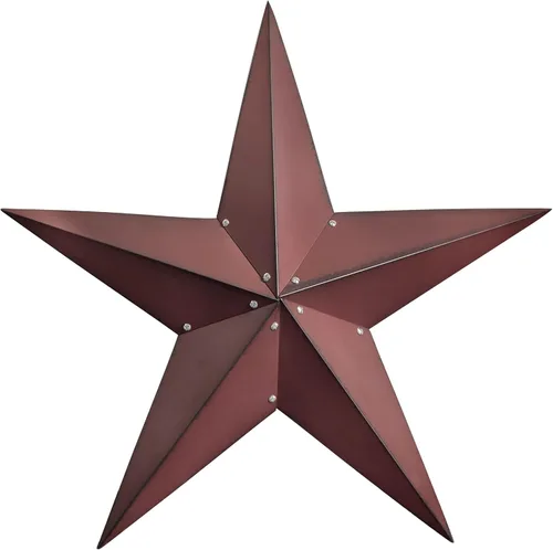 Miniatura 14 de JoyEvy Estrella de granero roja y negra de Texas de 6, 9 y 12 pulgadas, 3 piezas, estrellas de arte de metal para exteriores, decoración de pared 6