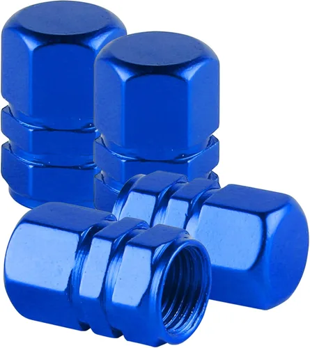alpmosn Tapones de Vástago de Válvula de Neumático de Aluminio, Cubiertas de Válvula de Rueda, Tapa de Neumático a Prueba de Polvo, Accesorios Azul