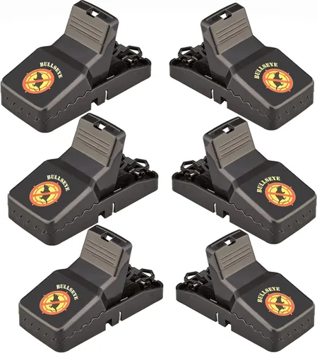 Paquete de 6 trampas para ratas con dientes, para interiores y exteriores, reutilizables, fáciles de instalar, potente resorte de acero inoxidable,