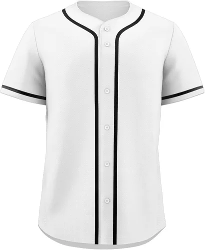 Miniatura 9 de KXK Camiseta de béisbol en blanco para hombre, camisas casuales con botones, manga corta, uniforme deportivo de equipo activo