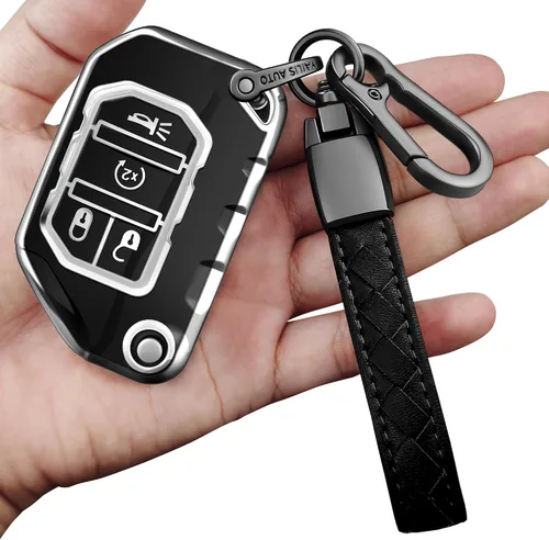 Miniatura 7 de Funda para Llavero de Jeep con Llavero Carcasa de Llave de Protección Completa Suave Estuche de Llave Compatible con Jeep Gladiator JT Sahara JLU