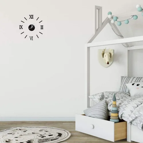 Miniatura 6 de Fdit Reloj de pared 3D DIY reloj de pared silencioso reloj de pared DIY moderno reloj decorativo digital para oficina en casa 19.7 in (plata)