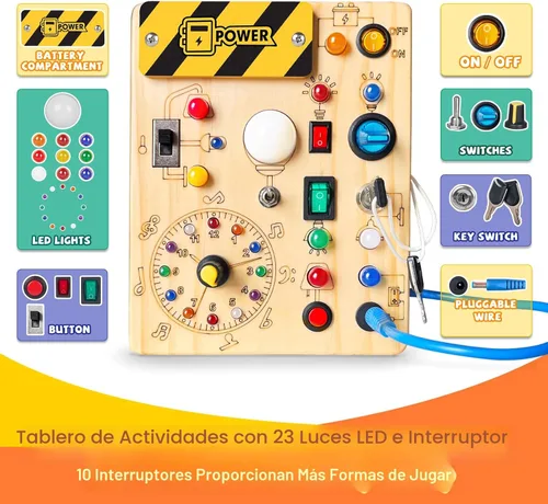 Miniatura 4 de Grarain Tablero de actividades para niños pequeños – Juguete educativo Montessori para niños y niñas de 1 a 3 años Actividad de aprendizaje