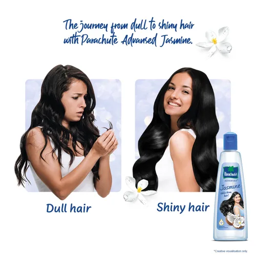 Miniatura 7 de Aceite de cabello enriquecido con coco y jazmín de Parachute Advansed con vitamina E Para la nutrición del cuero cabelludo Cabello más fuerte