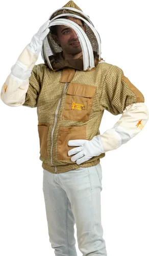 Miniatura 3 de Chaqueta ventilada de apicultura de 3 capas de protección completa para apicultores Chaqueta de abejas ultra ventilada con velo de esgrima