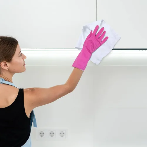 Miniatura 5 de Oudain 100 paños de limpieza blancos reutilizables a granel, trapos de limpieza de algodón, paños de cocina absorbentes, trapos de cocina pequeños