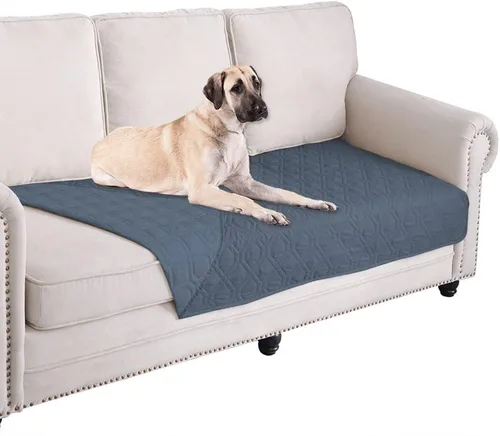 Miniatura 107 de Ameritex Funda Impermeable para Cama de Perro Manta para Mascotas para Muebles Cama Sillón Sofá Reversible Azul marino+azul piedra