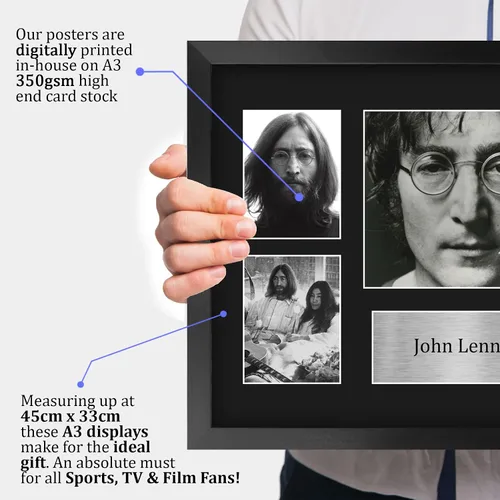 Miniatura 3 de HWC Trading John Lennon Los Beatles 40 x 30 cm (A3) Regalos Impresos Autógrafo Firmado Imagen para Fanáticos de Recuerdos Musicales - 40 x 30 cm